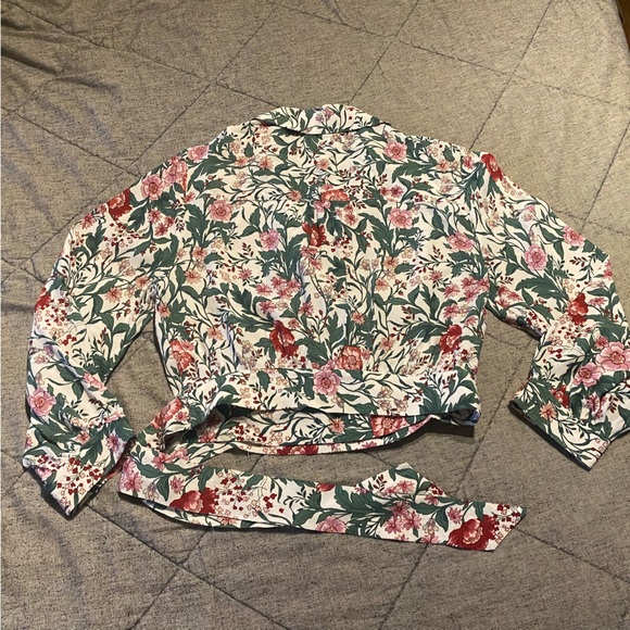 Frank & Oak Botanical Print Wrap Top - Picture 7 of 10